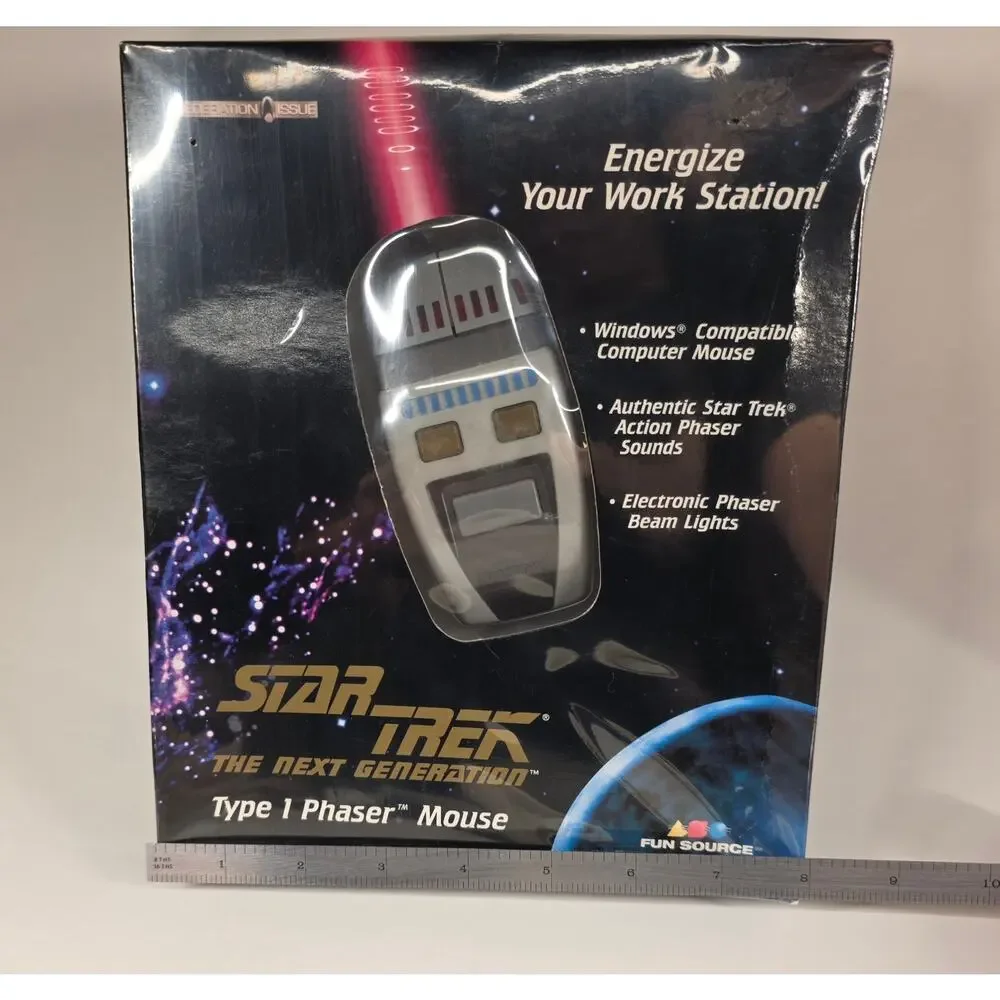 STAR TREK Unisex Type 1 Phaser Mouse TNG Vintage 1997 NIB Windows